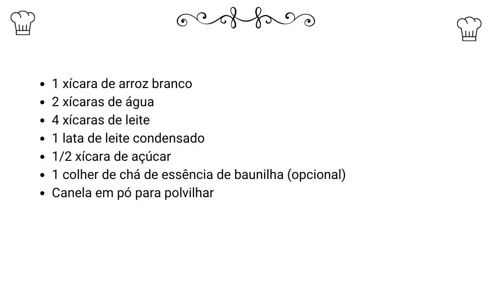 Receita de Arroz Doce