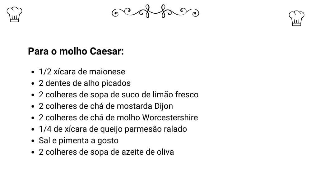 Receita de Salada Caesar com Frango Grelhado